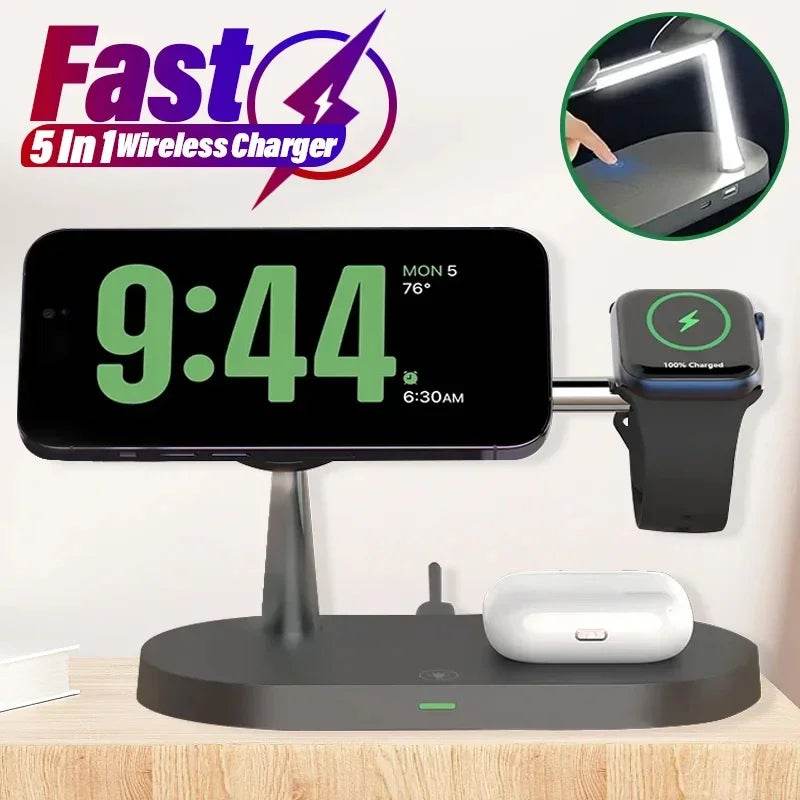 Încărcător Wireless 3 în 1 Magnetic pentru iPhone 12-16 și Apple Watch - Venduqo
