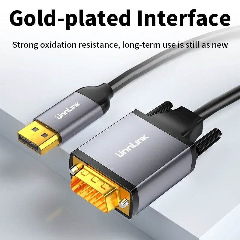 Adaptator Unnlink DisplayPort la VGA 1.8m 1080P - Venduqo
