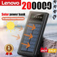 Power Bank Solar Lenovo 200000mAh cu Cablu Integrat - Venduqo