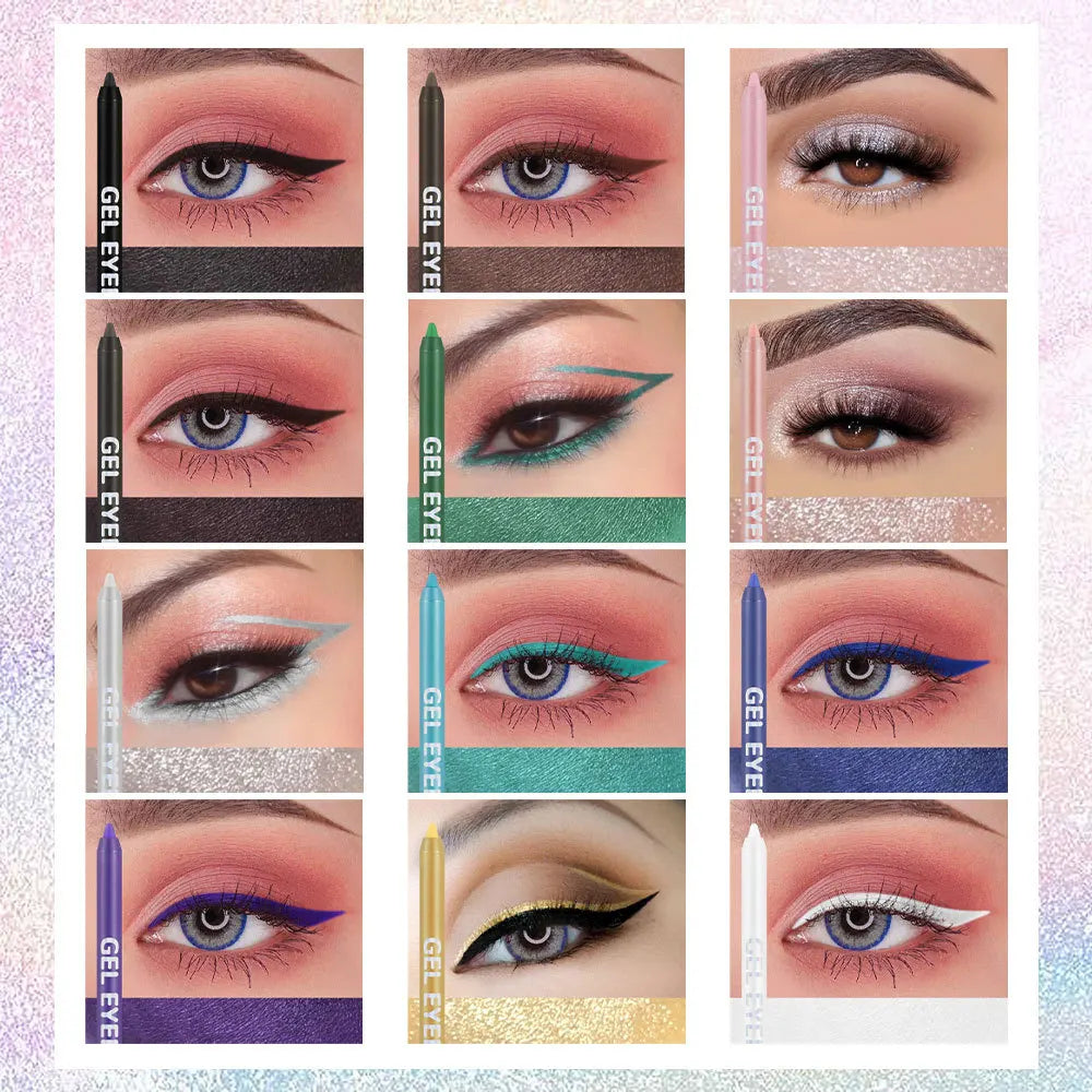 Set Creioane Eyeliner Colorat Dragon Ranee 12 Culori