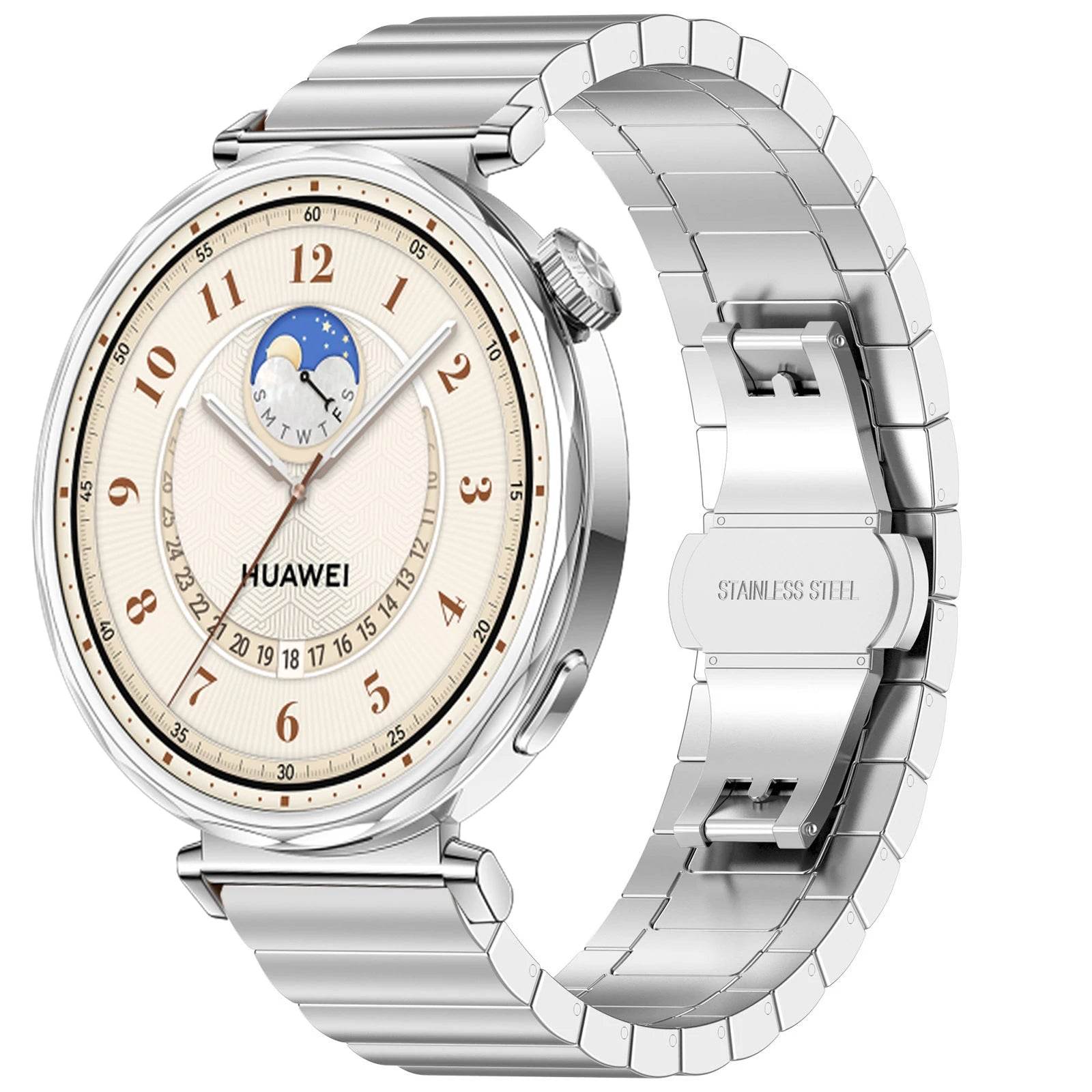 Brățară Metalică din Oțel Inoxidabil de 18mm pentru Huawei Watch GT5 Pro/GT4 - Venduqo