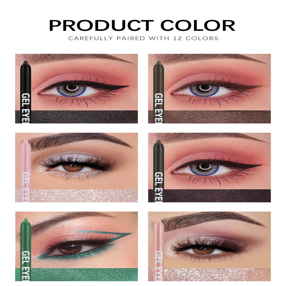 Set Creioane Eyeliner Colorat Dragon Ranee 12 Culori