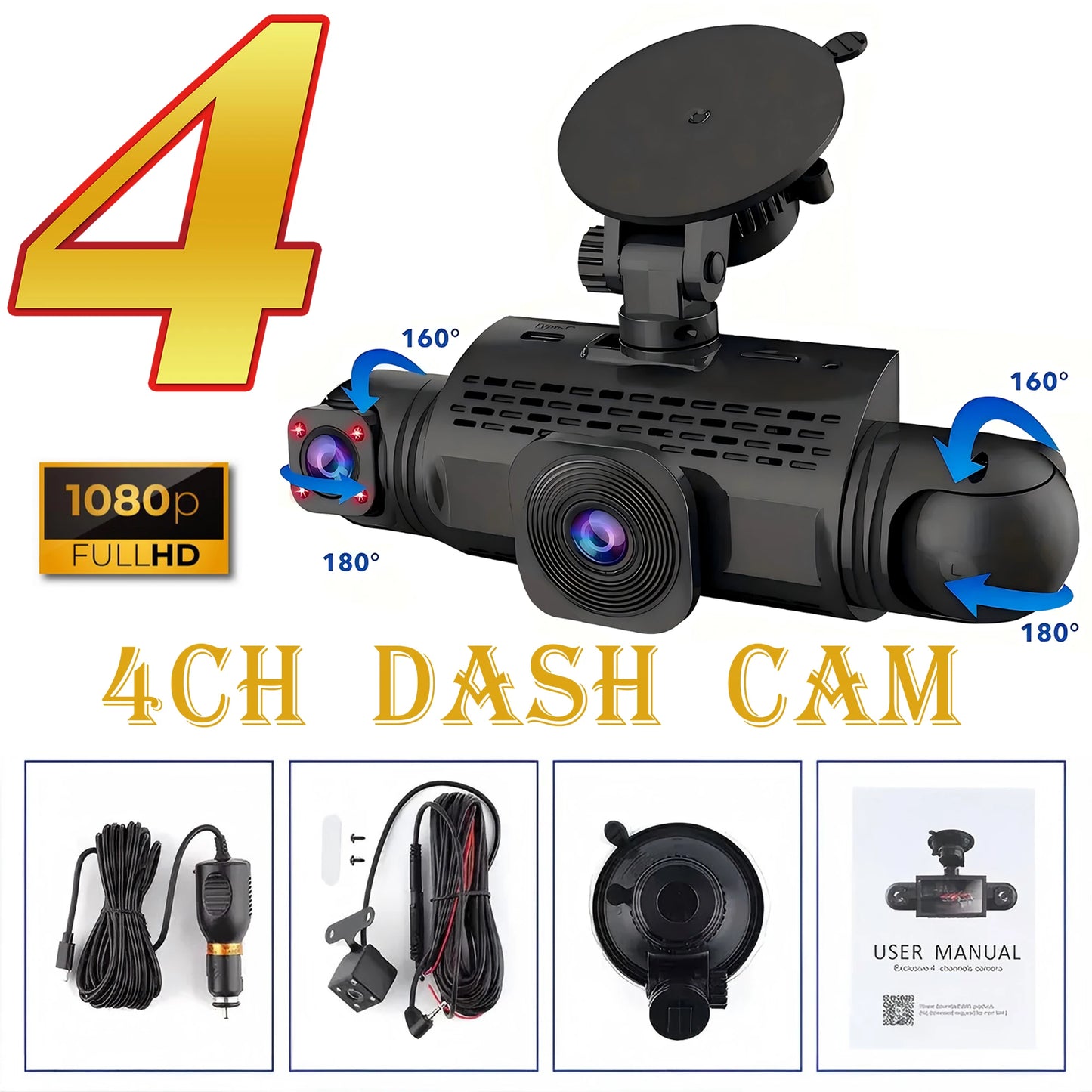 Cameră Auto DVR 4 Canale Cu Înregistrare FHD 1080P