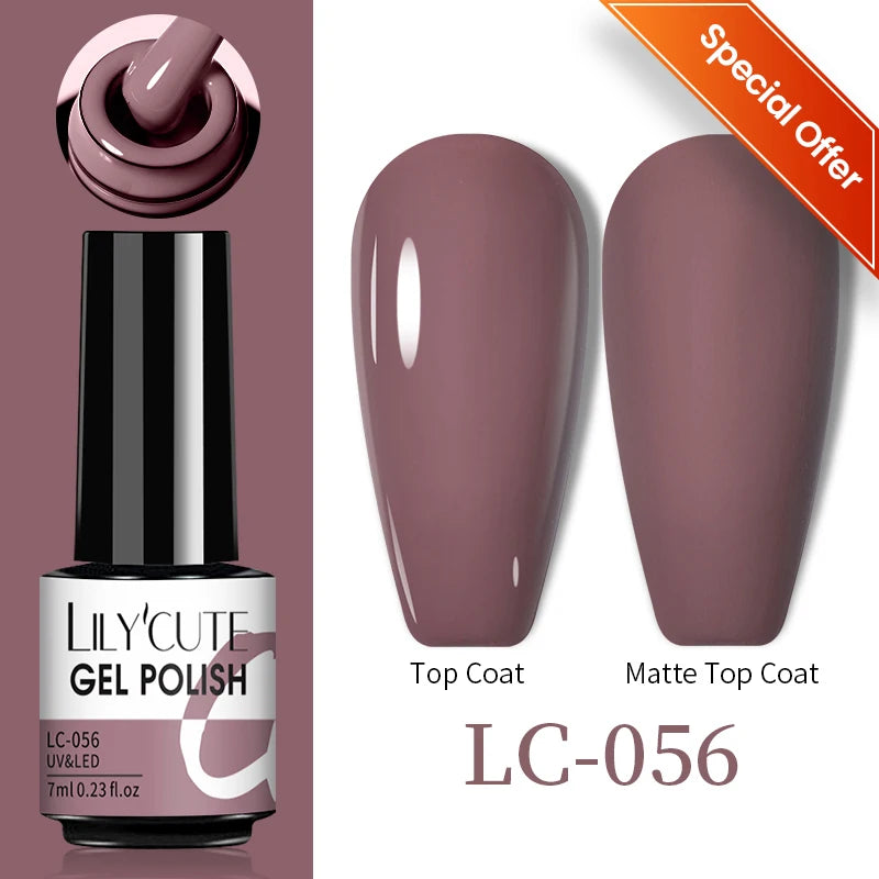 LILYCUTE Lac de Unghii Gel Culoare Ciocolată Roșie Caramel