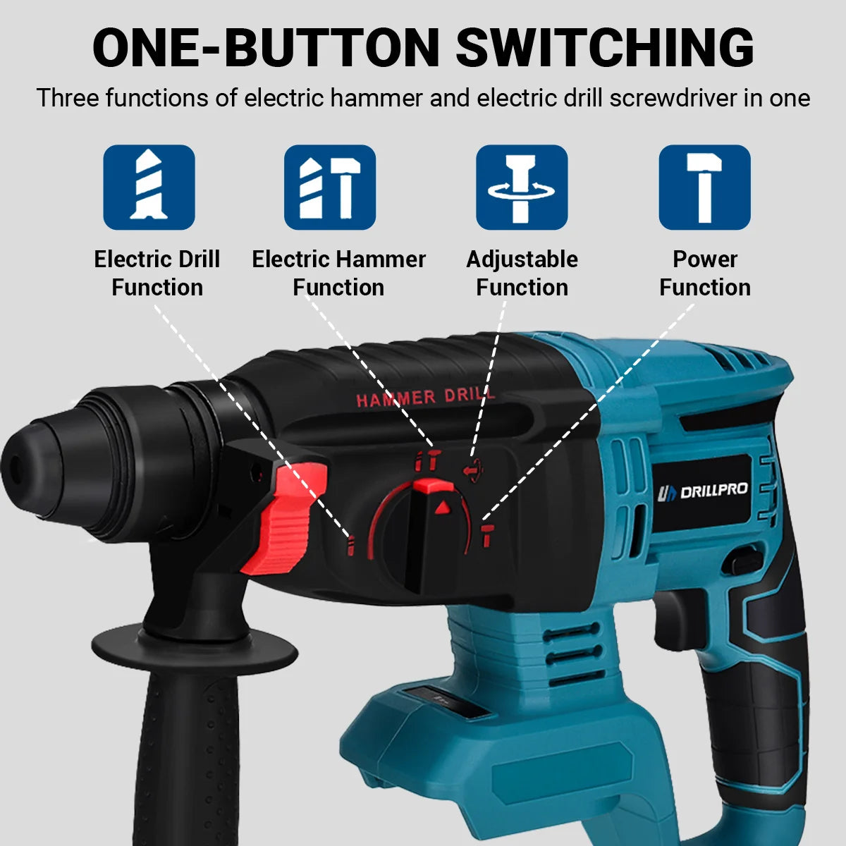 Set Electric de Unelte cu Impact 4in1 - Wrench, Moara, Burghiu