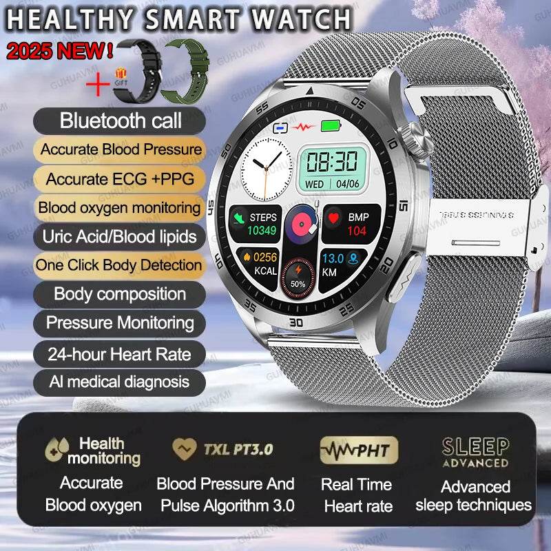 Ceas Smart ECG+PPG Uric Acid & Glucose Monitoring 2025 - Venduqo