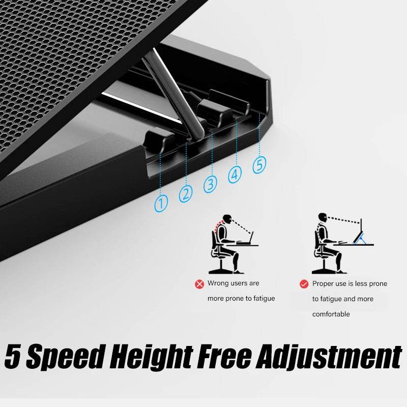 Răcitor Laptop Gaming COOLCOLD A9 cu RGB și 6 Ventilatoare - Venduqo
