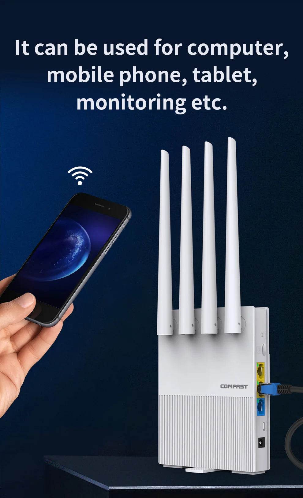 Router 4G LTE CF-E4 Dual Band 750Mbps WiFi Portabil - Venduqo