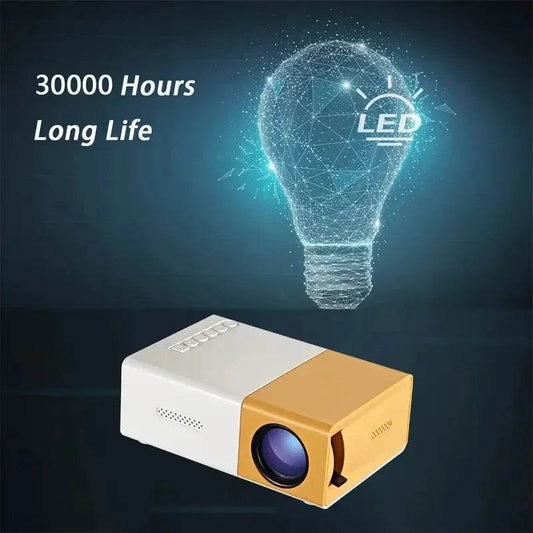 Mini proiector LED portabil YG300 cu HDMI, USB și TF - Venduqo