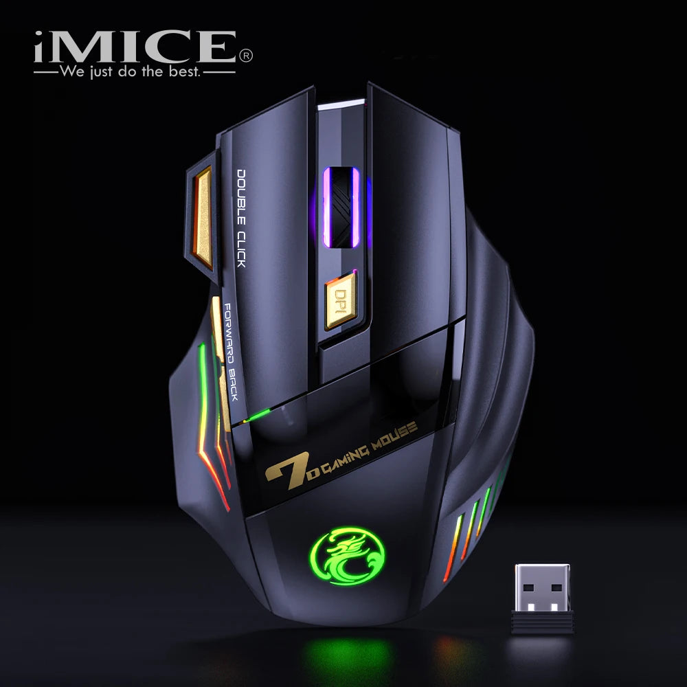 Mouse Wireless Reîncărcabil pentru Gaming Ergonomic 3200 DPI