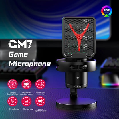 Microfon Gaming Profesional Condensator USB RGB