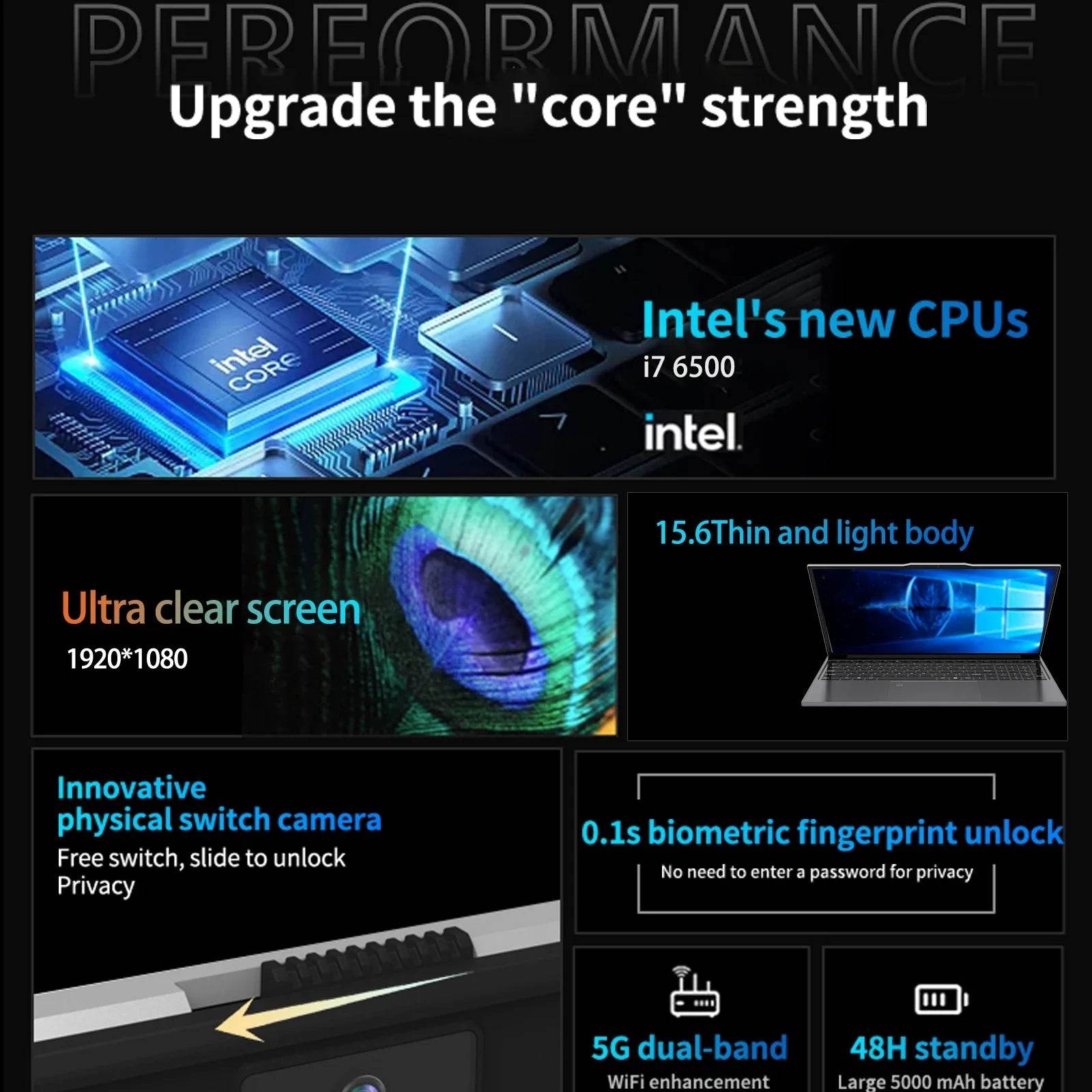Laptop Intel Core i7-6500U, 32GB RAM, 2TB SSD, Windows 11 - Venduqo