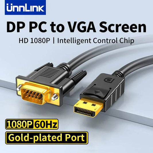 Unnlink DisplayPort to VGA Cable - 1080P 60Hz