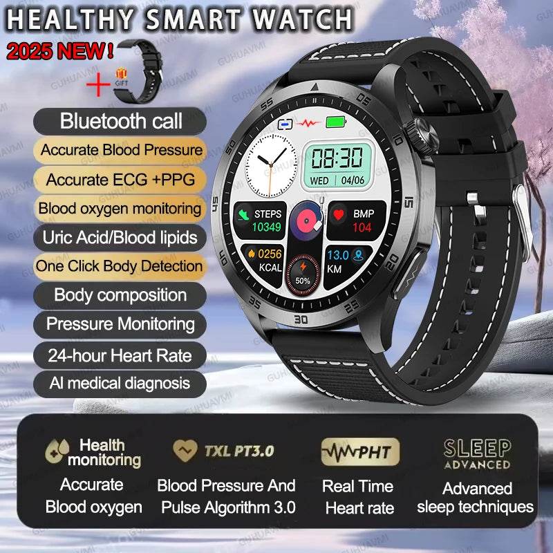 Ceas Smart ECG+PPG Uric Acid & Glucose Monitoring 2025 - Venduqo