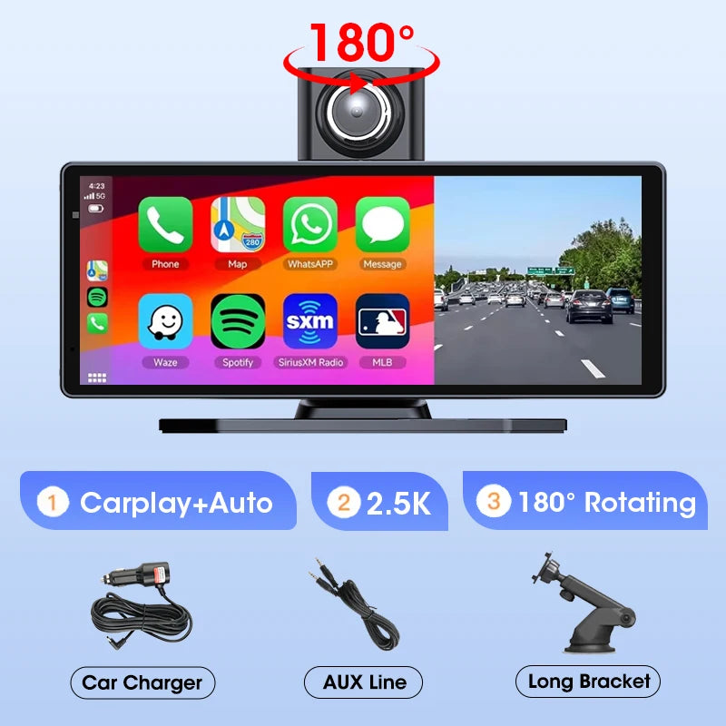 Jansite 8.1" Dash Cam 2.5K cu Carplay și Android Auto