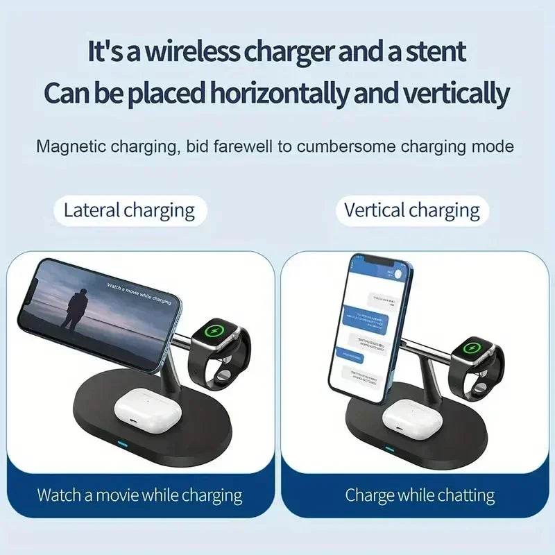 Încărcător Wireless Magnetic 3 în 1 pentru iPhone și Apple Watch - Venduqo