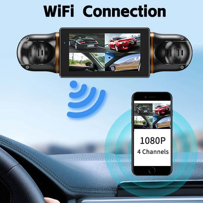 Cameră Dash 2K 1080P cu GPS, WiFi, Monitorizare Parcări, 4CH - Venduqo