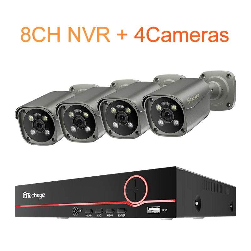 Sistem de Supraveghere Techage 4K 8MP H.265 8CH PoE NVR - Venduqo