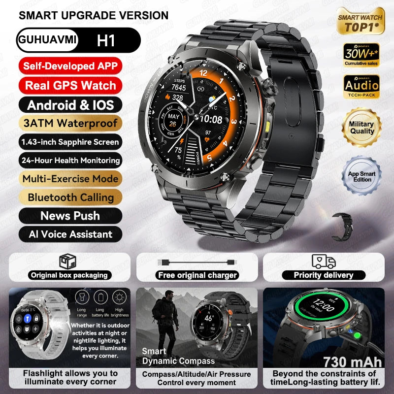 GPS Smartwatch for Adventurers - 1.43" AMOLED Waterproof
