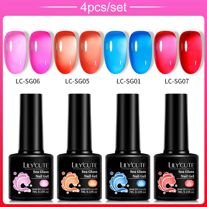 Set 4/5 Piese Oja Gel Roz Nude LILYCUTE 7ML