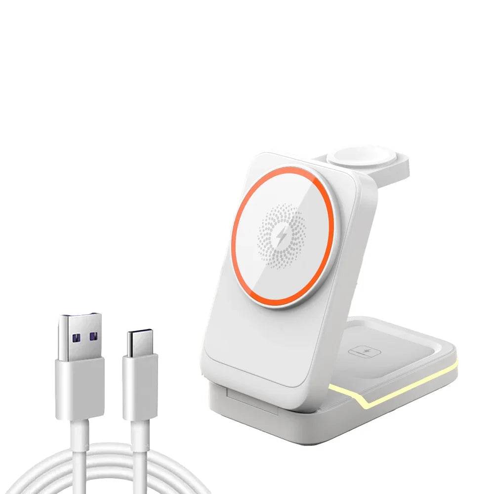 Stație de Încărcare Wireless Magnetică 3 în 1 pentru iPhone, Apple Watch și AirPods - Venduqo