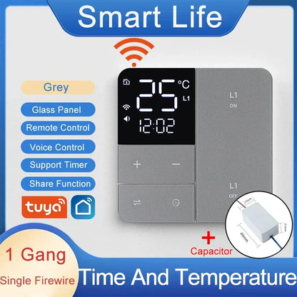 Intrerupator Smart WiFi Tuya cu Afisaj Temperatura 1/2/3 Gang