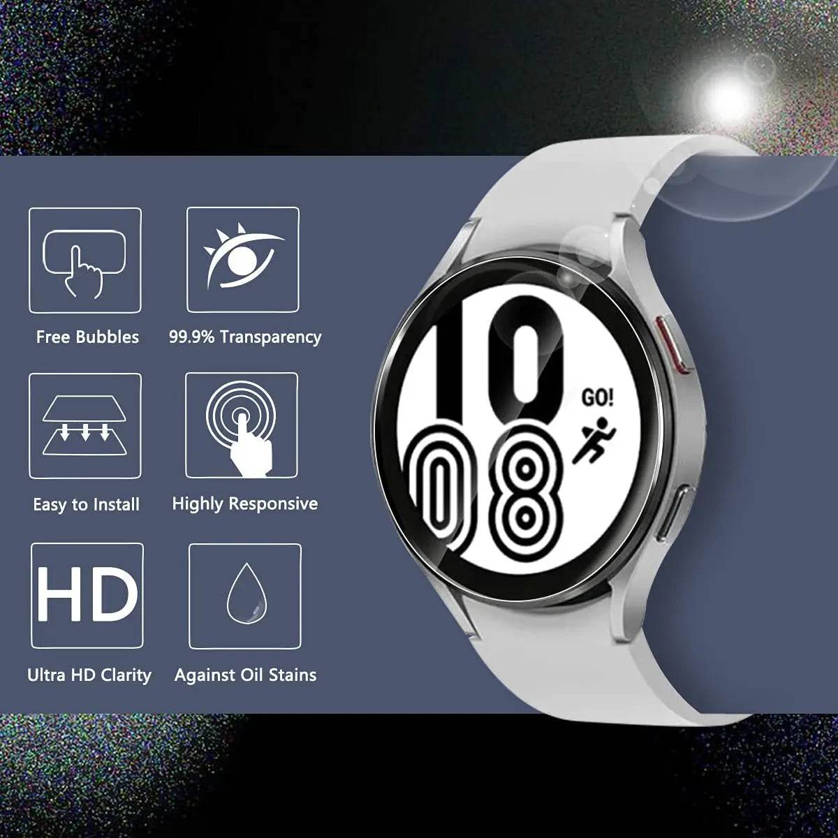 Protecție din Sticlă Temperată pentru Samsung Galaxy Watch 5 Pro/5/4 44mm/40mm - Venduqo