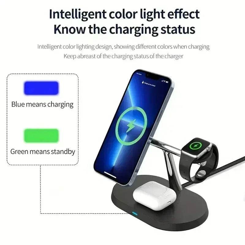 Încărcător Wireless Magnetic 3 în 1 pentru iPhone și Apple Watch - Venduqo
