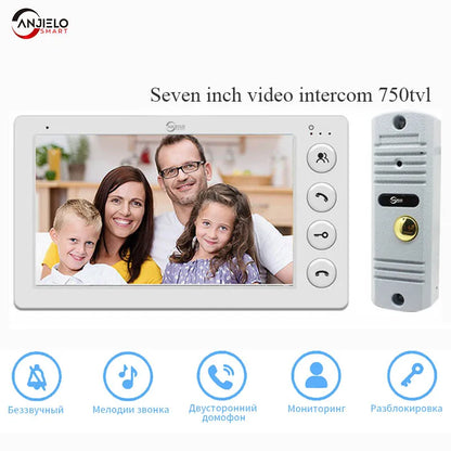 Sistem Video Intercom 7 Inch - Sonerie Metalică Rezistentă la Apă