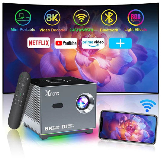 Proiector Portabil XNANO 300ANSI 8K/4K cu WiFi și Telecomandă Vocală - Venduqo