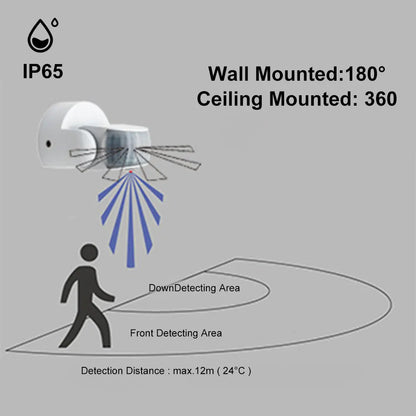 Detector de Mișcare PIRS24 cu Senzor Dual 180-360°