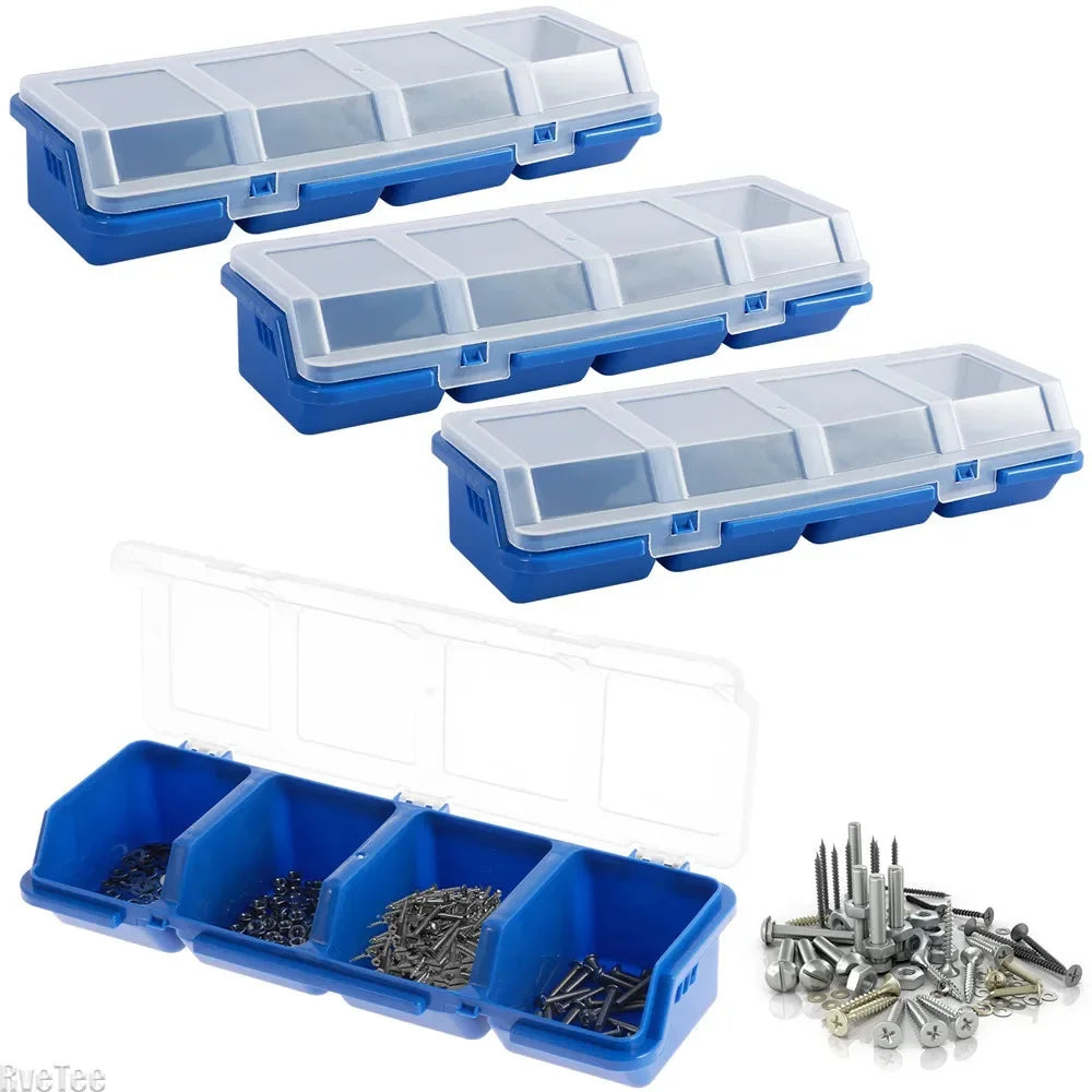 Cutie Organizator Piese din Plastic cu Capac - 2 Bucăți