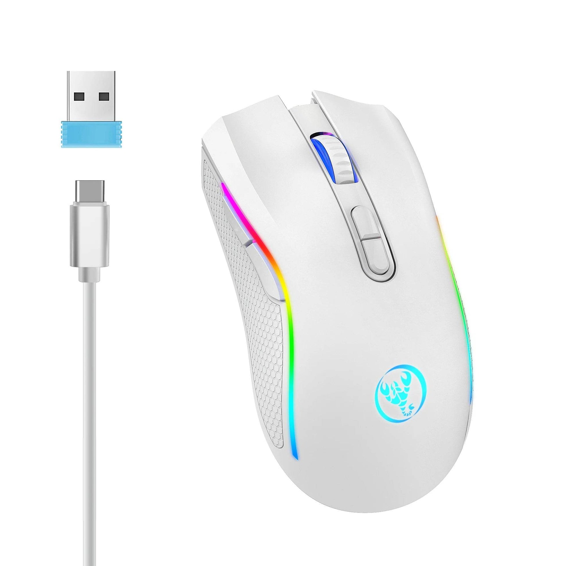 HXSJ T69 Mouse Wireless Ergonomic RGB 2.4G - Venduqo