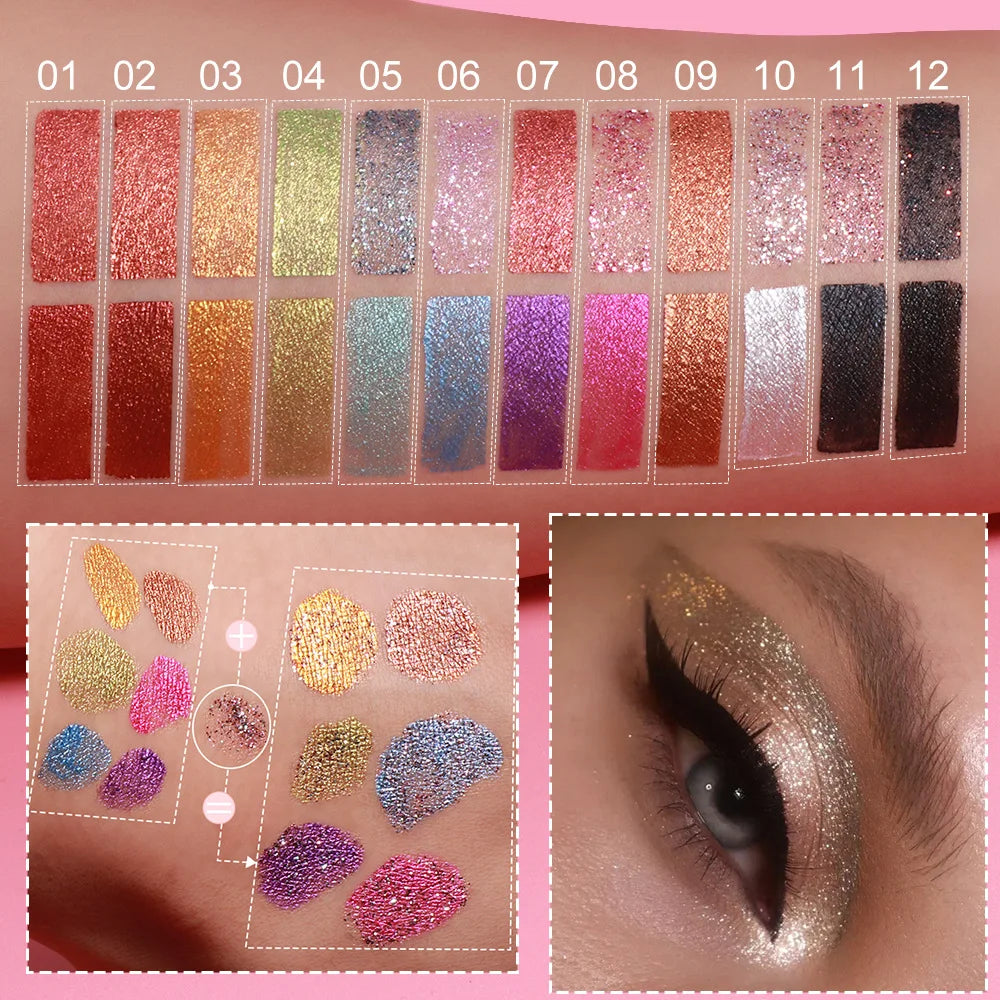 DUNUF 2 IN 1 Fard de Pleoape Dublu cu Glitter