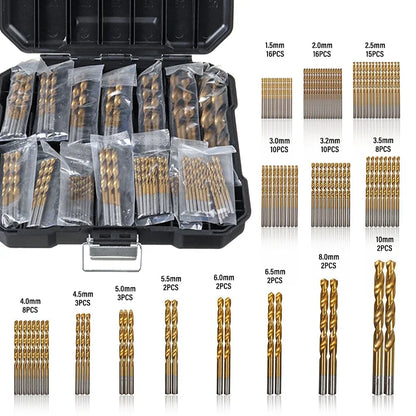 Set de burghie din titan 99Pcs pentru metal, lemn și plastic