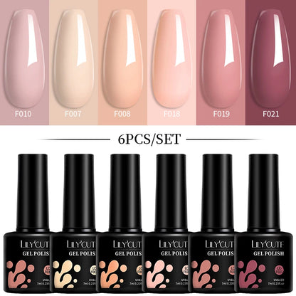 Set 6 Piese Oja Gel Termica LILYCUTE 7ML Serie Roșie