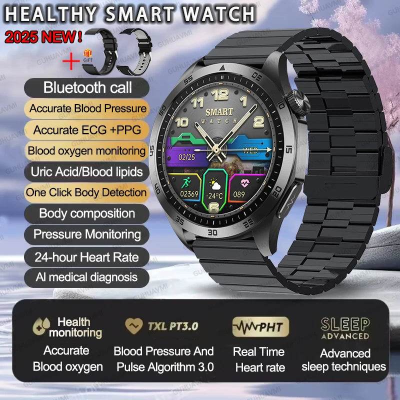 Ceas Smart ECG+PPG Uric Acid & Glucose Monitoring 2025 - Venduqo