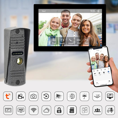 Sistem Video Intercom 1080P cu Ușă Video și Monitor WiFi