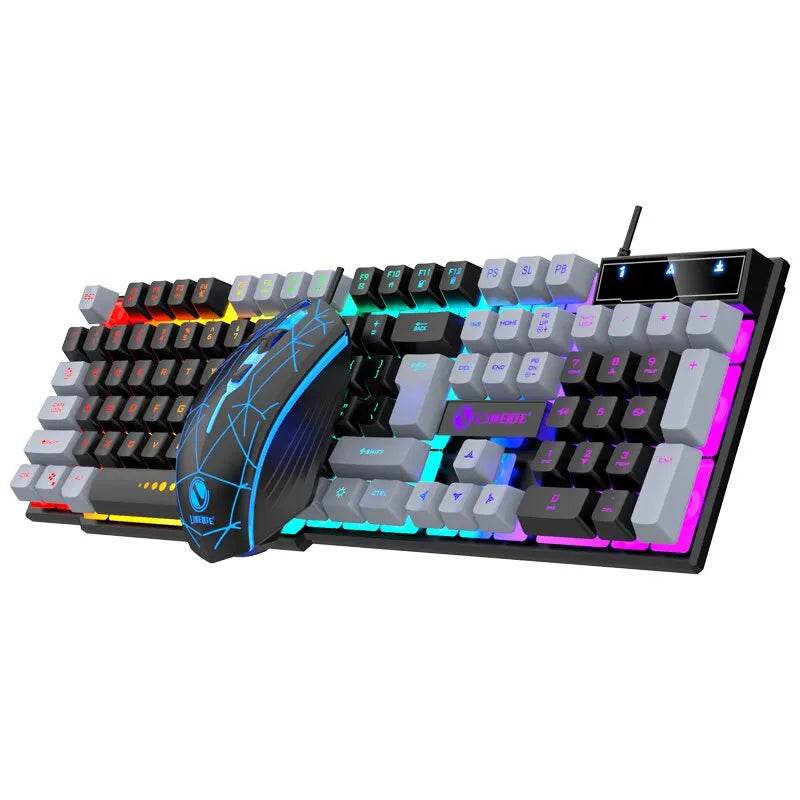 Set Tastatură și Mouse Wired Luminiscente Mecanic pentru PC - Venduqo