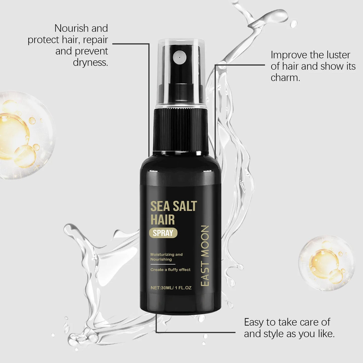 Spray Volumizant cu Sare de Mare East Moon 30ml