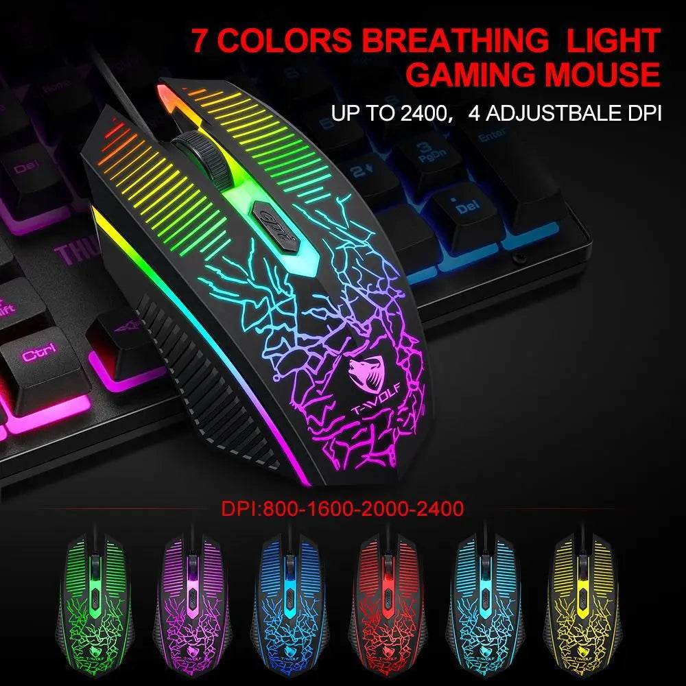 Set 4 în 1: Căști Gaming, Mouse Pad, Mouse și Tastatură - Venduqo