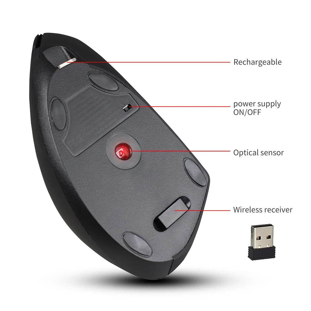 Mouse Vertical Ergonomic ZELOTES F-26C 3200DPI - Venduqo