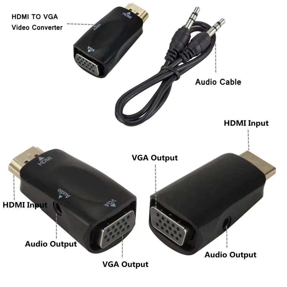 Adaptor HDMI la VGA 1080P pentru PC, Laptop, Proiector - Venduqo