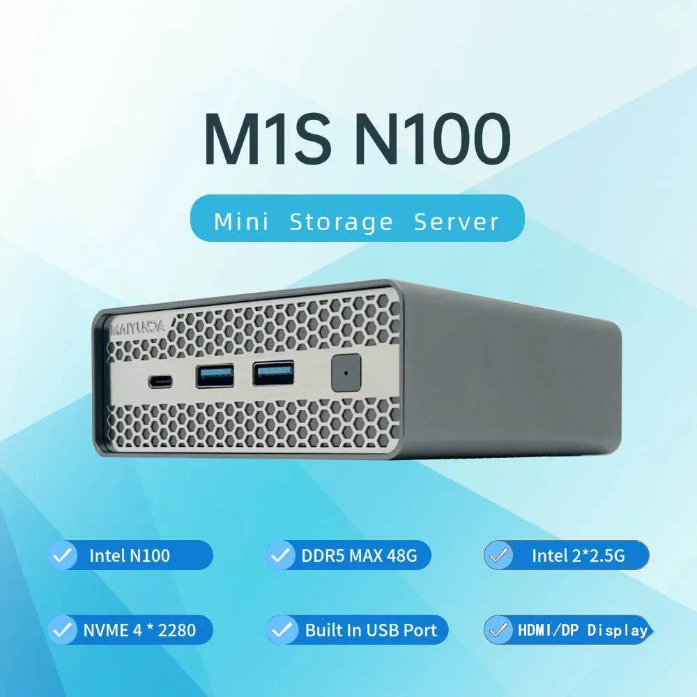 Mini PC Maiyunda M1S 4 Bay NAS Server M.2 NVMe - Venduqo