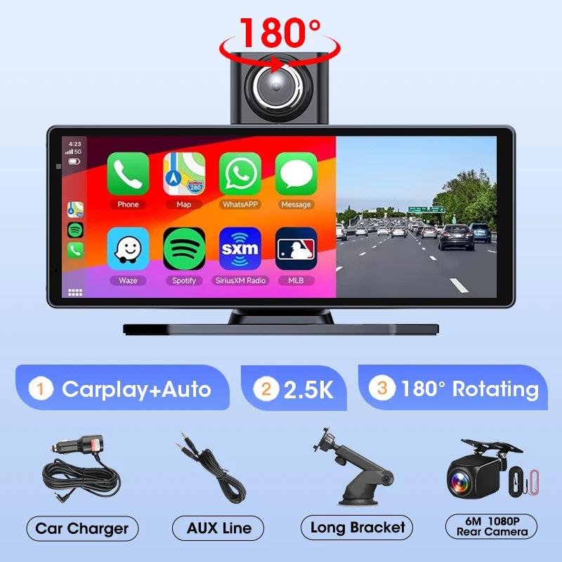 Jansite 8.1" Dash Cam 2.5K cu Carplay și Android Auto