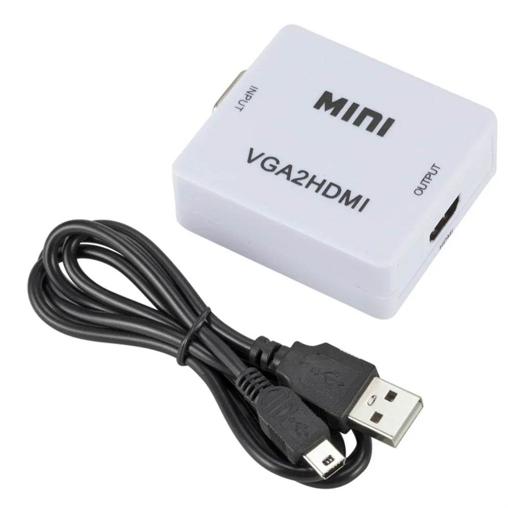 VGA to HDMI-compatible Converter HD 1080P VGA to HDMI Female to Female Adapter With Audio Output For PC Laptop HDTV Projector - Venduqo