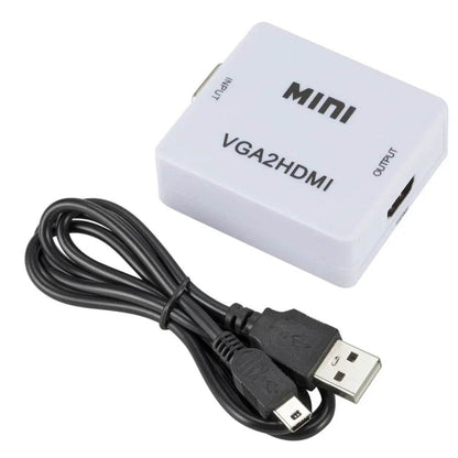 VGA to HDMI-compatible Converter HD 1080P VGA to HDMI Female to Female Adapter With Audio Output For PC Laptop HDTV Projector - Venduqo