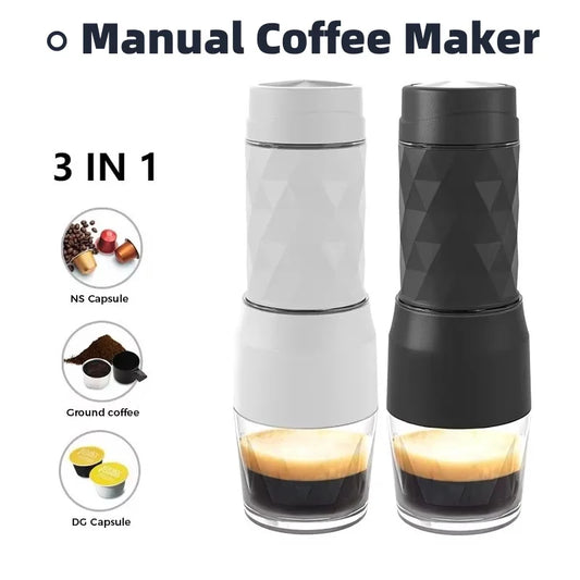 Mașină de Café Manuală 3 în 1 - Capsule Nespresso & Espresso Portabilă