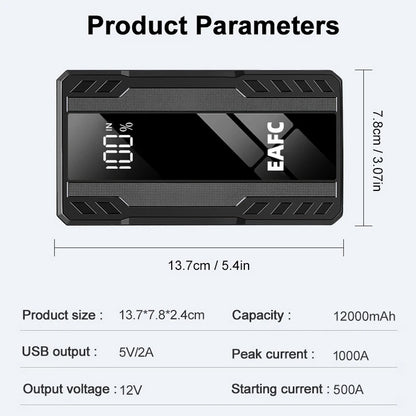 EAFC Starter Auto 1000A - Încărcător Baterie 12000mAh