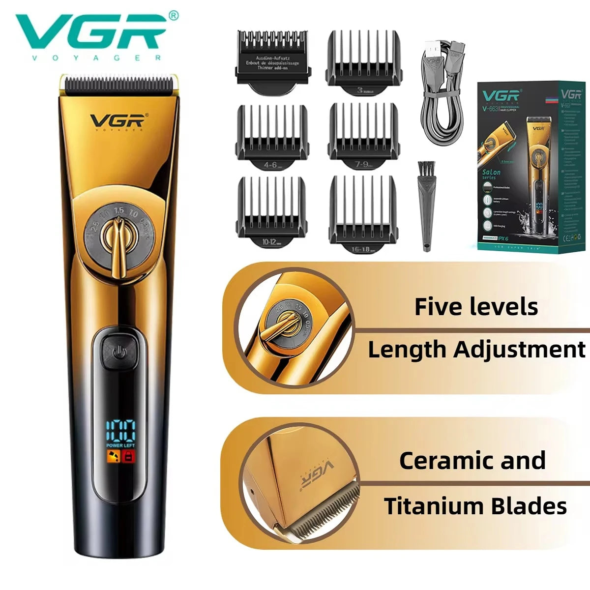 VGR Clipper Profesional pentru Barbieri V-663